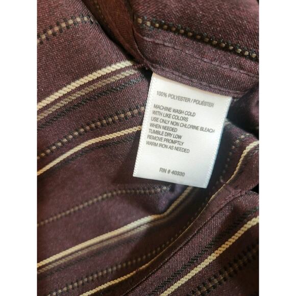 Haggar Cool 18 Shirt Mens Shirt Small Red Striped Short Sleeve Gorpcore Preppy - Picture 6 of 12